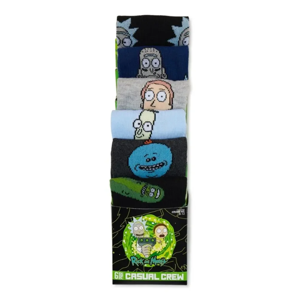 Cartoon Network Adult Swim Rick & Morty Casual Crew Socks-6 Pairs